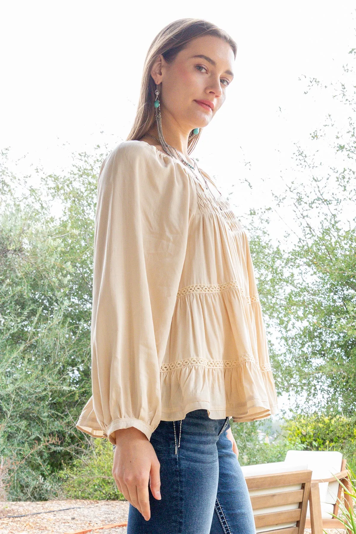 Smocked L/S Blouse sold by Miss Me product image thumbnail 3