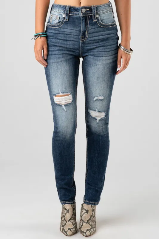 High Rise Pieced Skinny Jeans sold by Miss Me