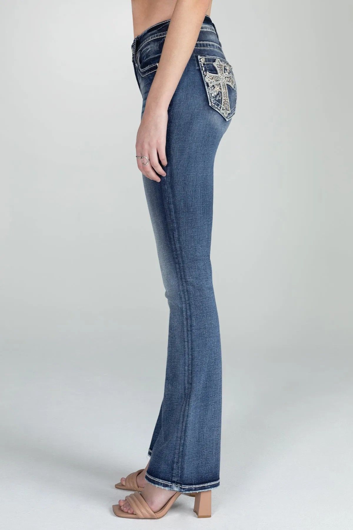 Cross In A Flower Field Bootcut Denim sold by Miss Me product image thumbnail 3