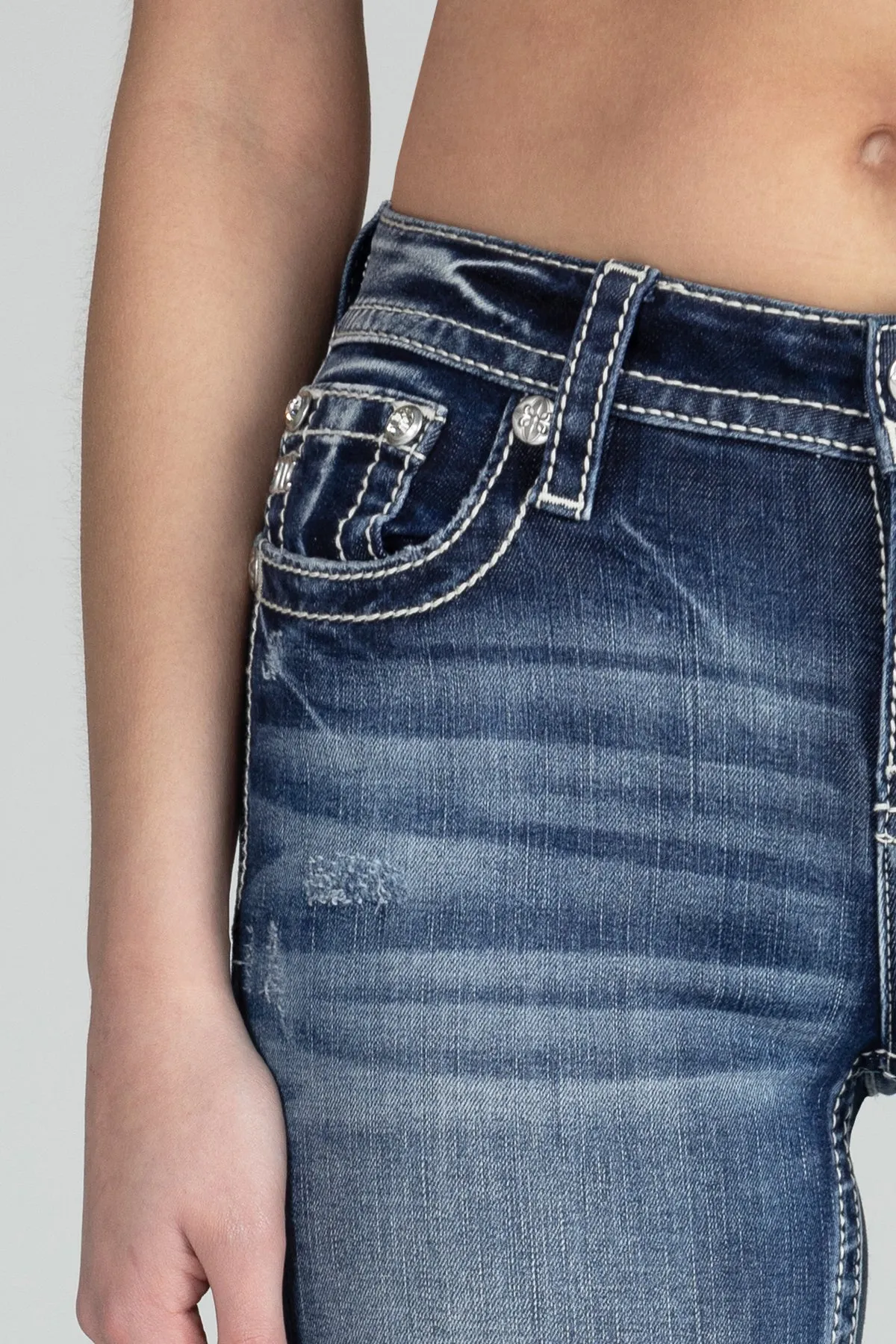 Cross In A Flower Field Bootcut Denim sold by Miss Me product image thumbnail 5