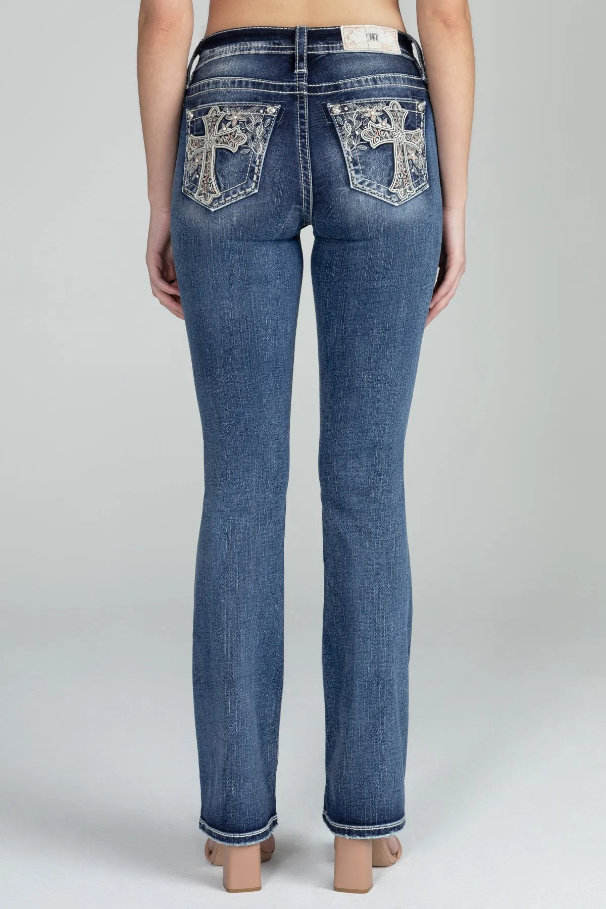 Cross In A Flower Field Bootcut Denim sold by Miss Me