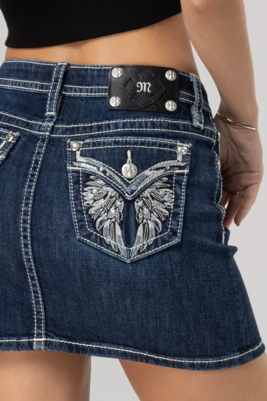 Fallen Wings Mini Skirt sold by Miss Me