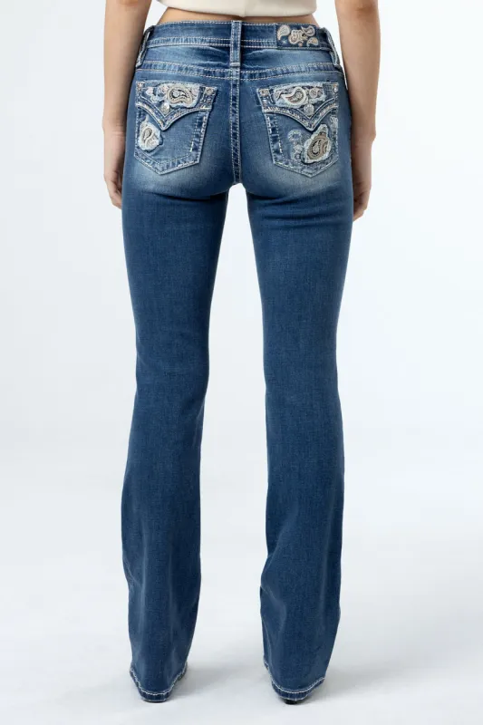 Paisley Peekaboo Bootcut Jeans sold by Miss Me