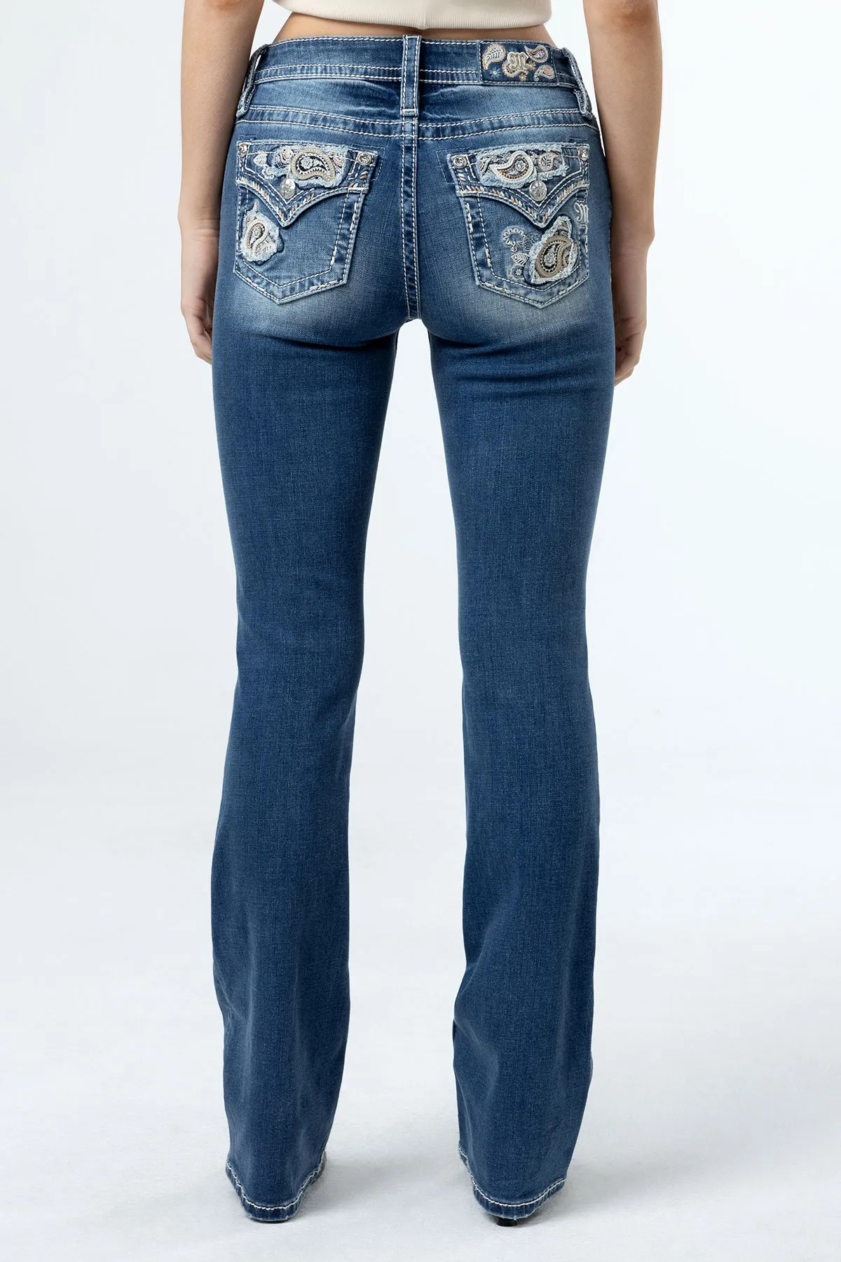 Paisley Peekaboo Bootcut Jeans sold by Miss Me
