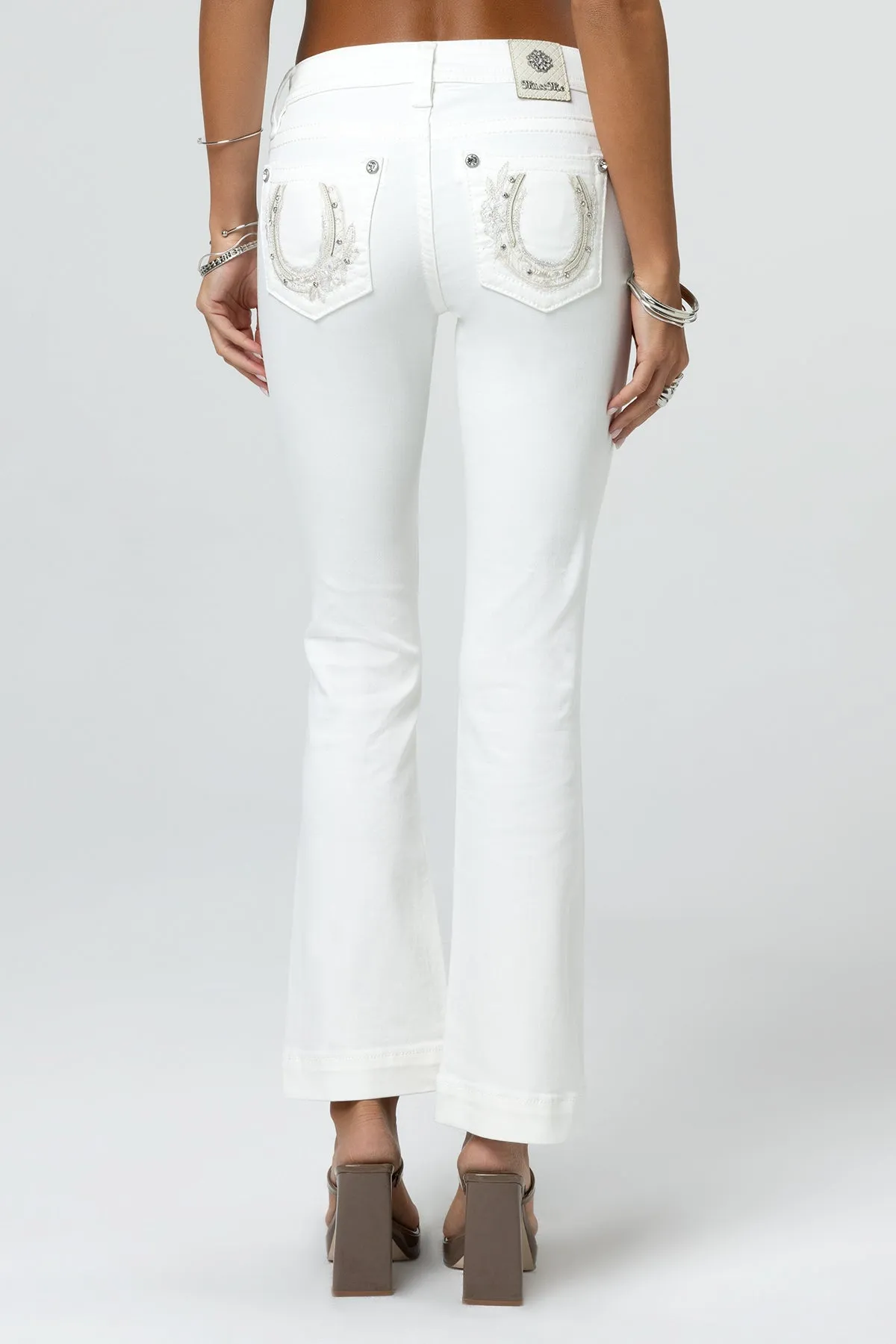 White Horseshoe Bootcut Jeans sold by Miss Me product image thumbnail 5