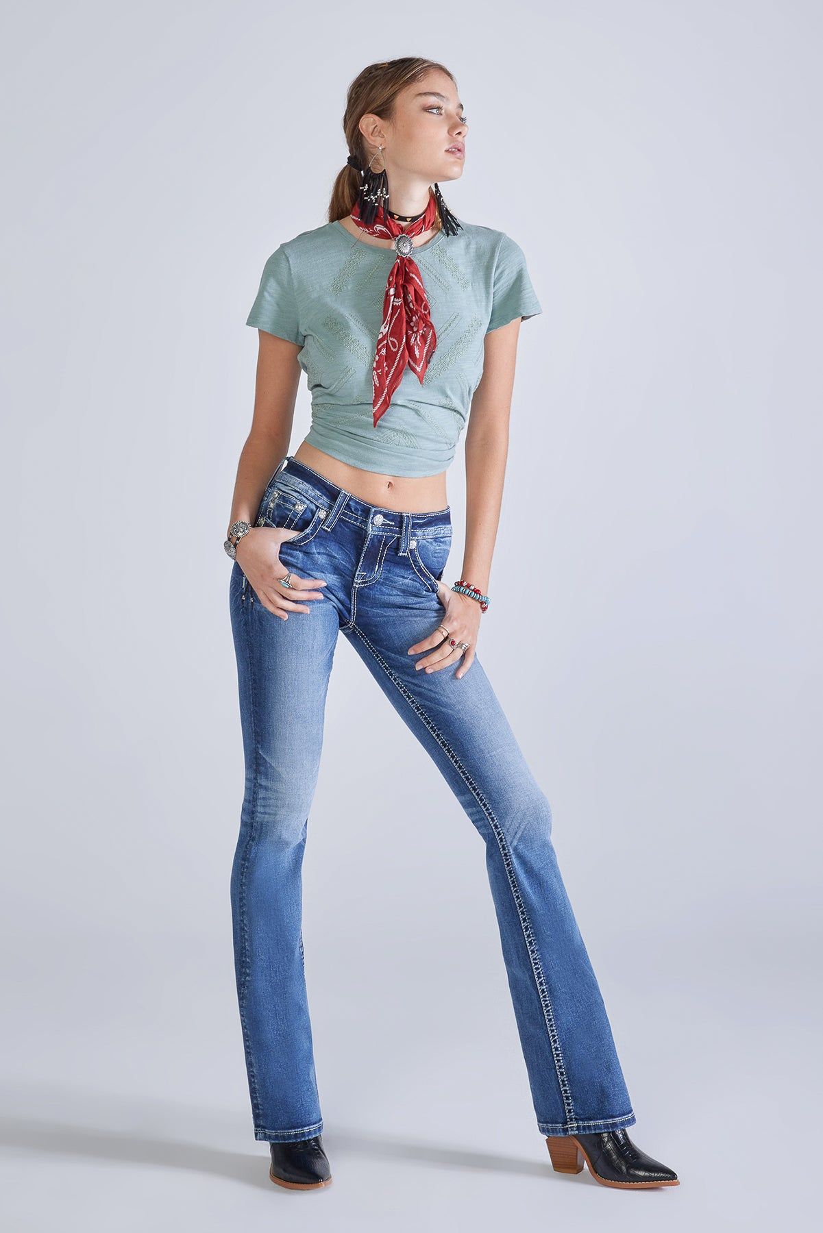 Fleur Life Low Rise Bootcut Jeans sold by Miss Me product image thumbnail 7