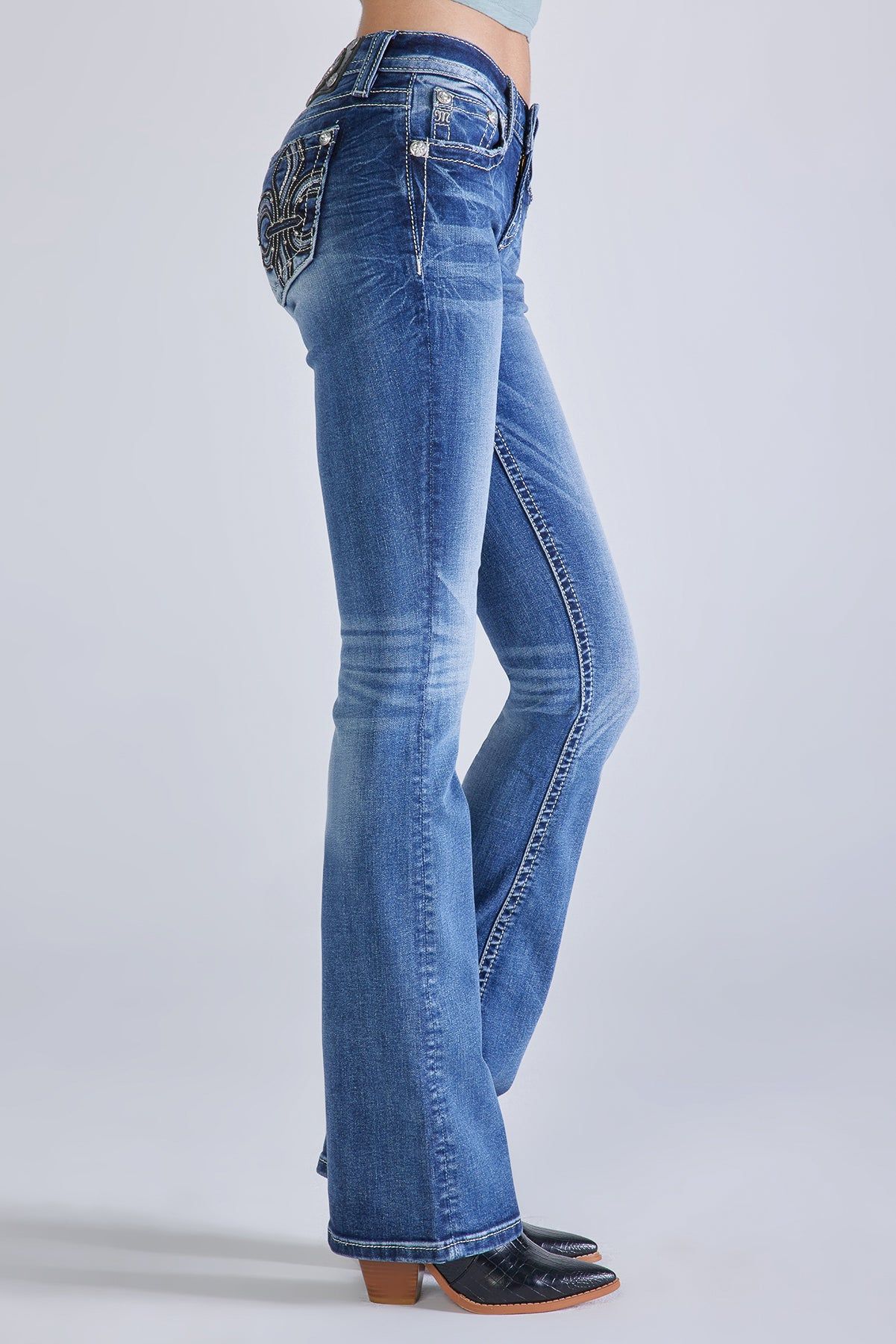 Fleur Life Low Rise Bootcut Jeans sold by Miss Me product image thumbnail 3