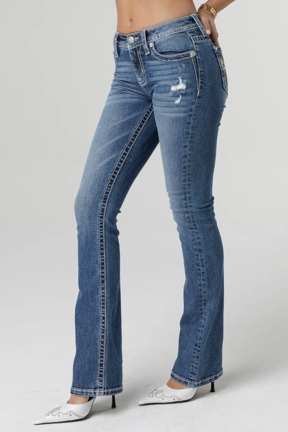 Glistening Cross Bootcut Jeans sold by Miss Me product image thumbnail 3