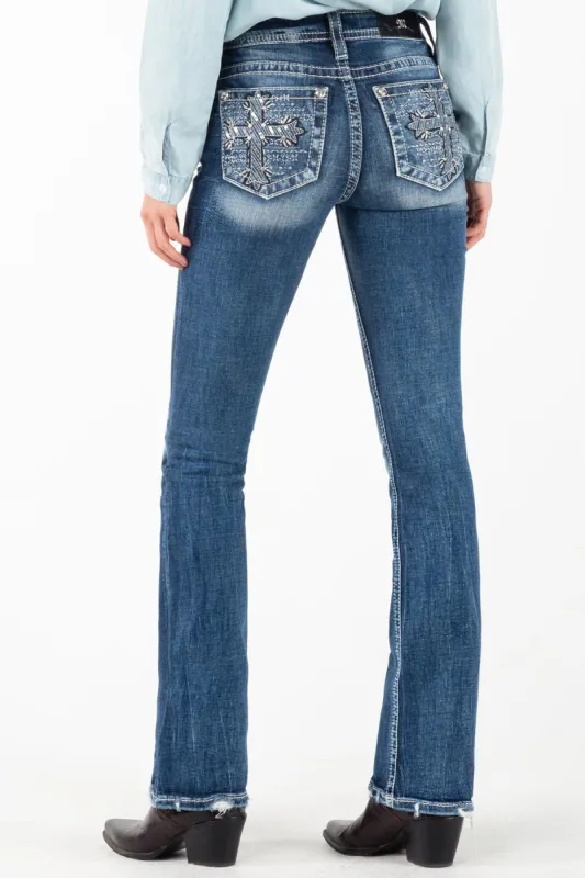 Shimmering Cross Bootcut Jeans sold by Miss Me