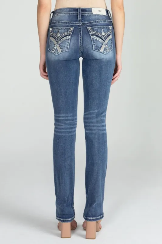 Sequin Cross Stitch Straight Denim sold by Miss Me