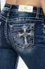 Scalloped Edge Cross Bootcut Jeans sold by Miss Me