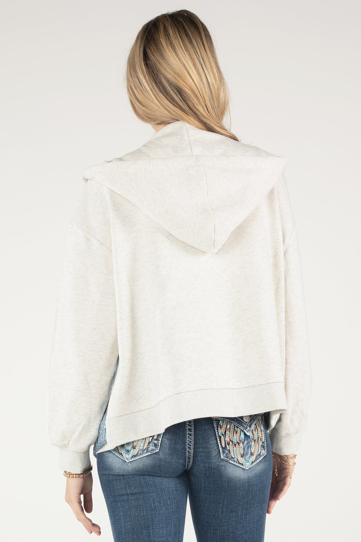 Sequin Denim Hoodie Jacket sold by Miss Me product image thumbnail 3