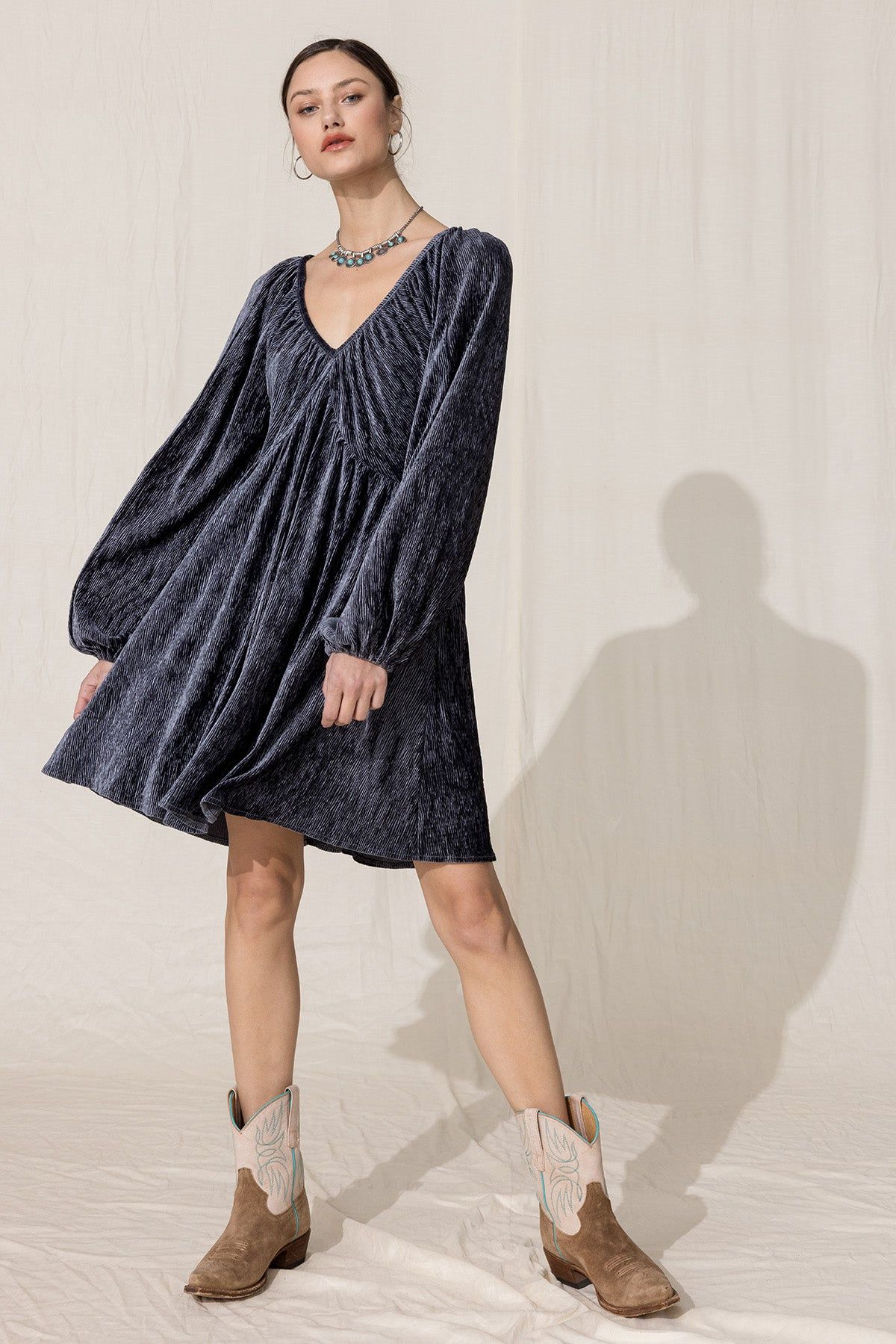 Flowy Velvet Dress sold by Miss Me