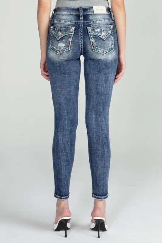 Multicolor Patterned Skinny Jeans sold by Miss Me