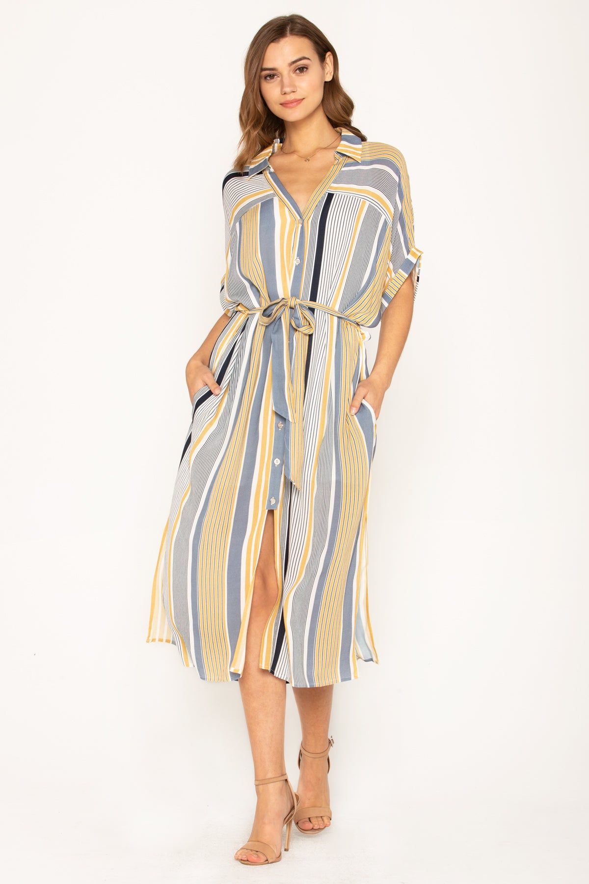 Bold Essentials Midi Shirt Dress sold by Miss Me