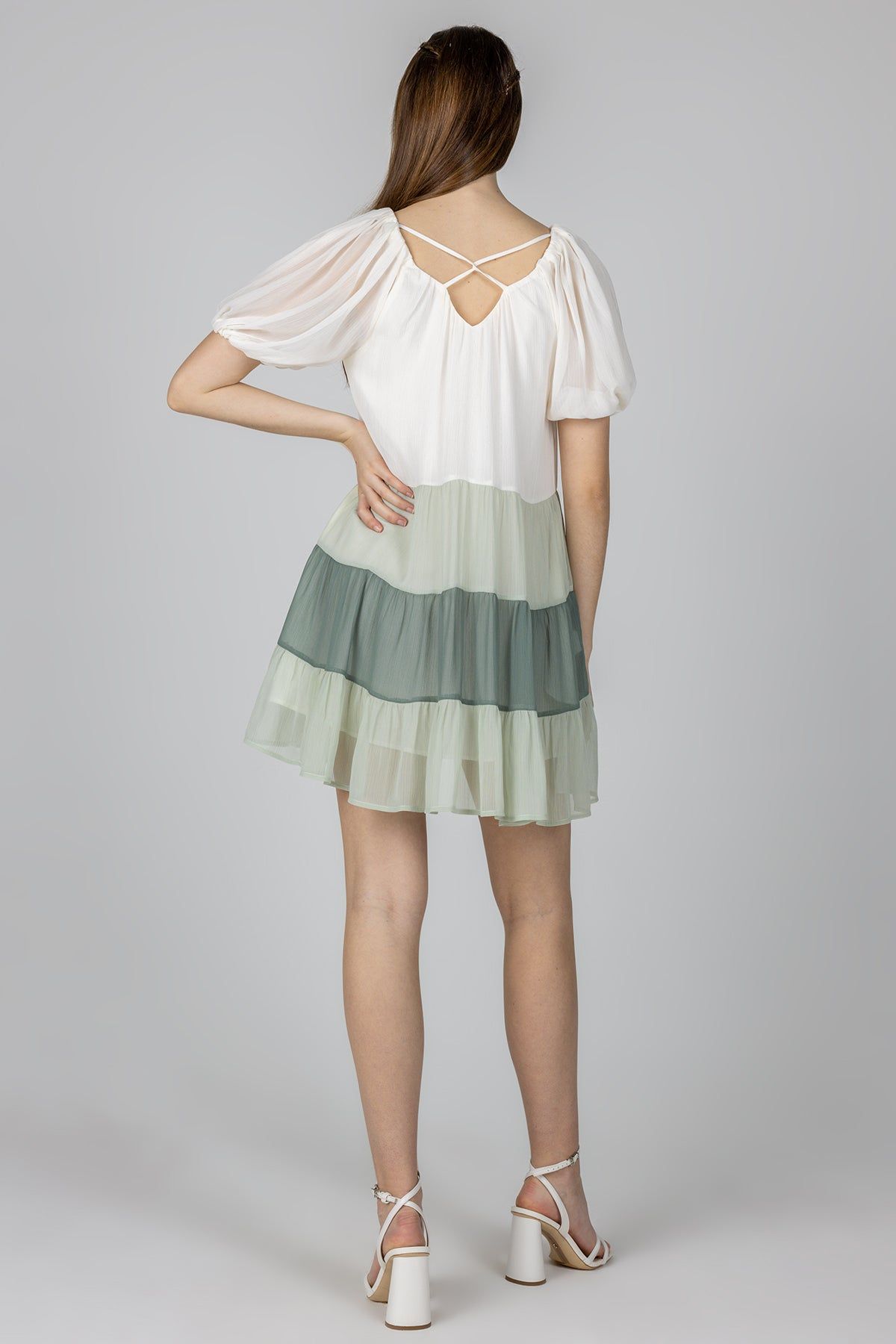 Puff Sleeve Colorblock Dress sold by Miss Me product image thumbnail 4