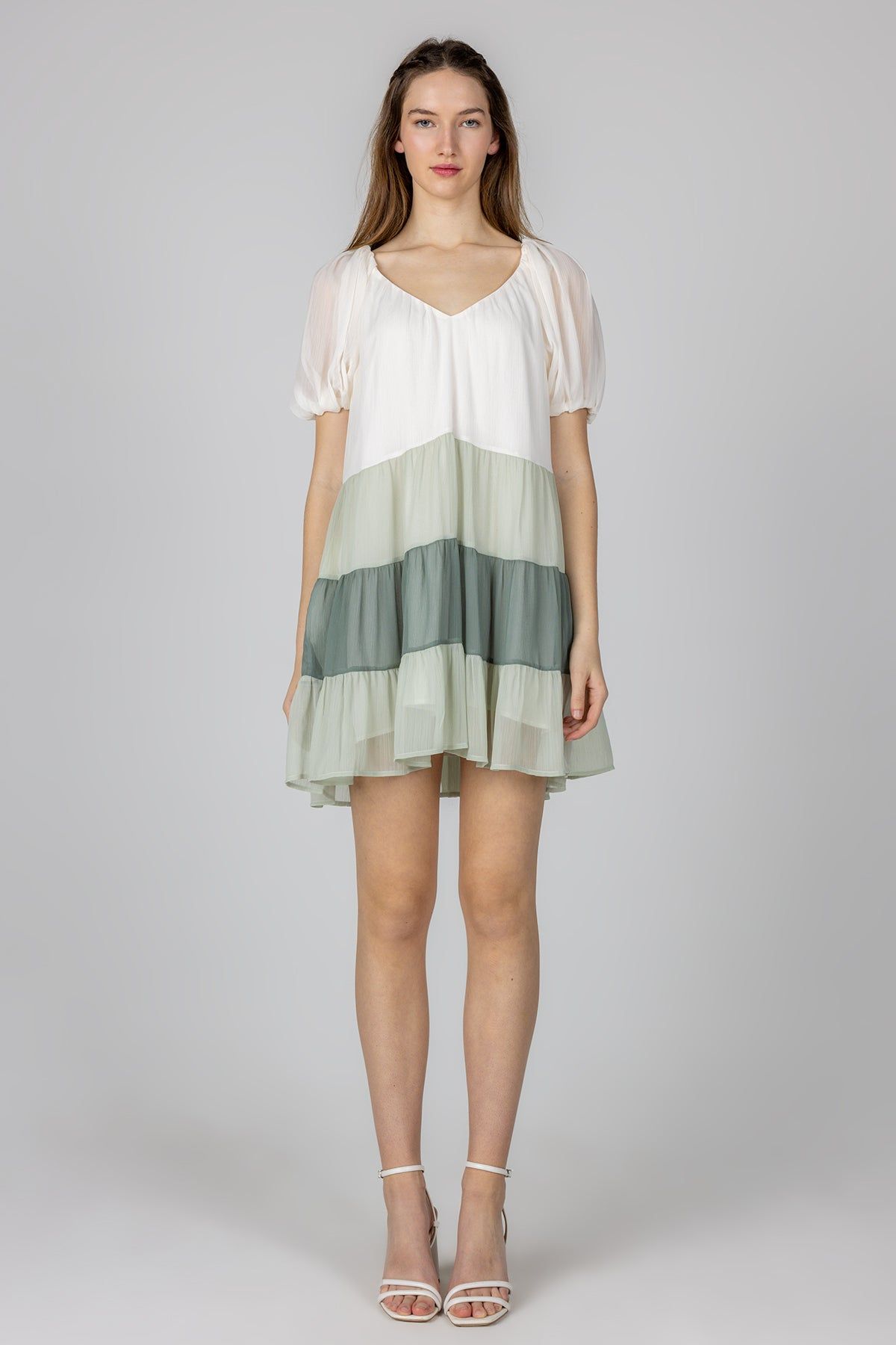 Puff Sleeve Colorblock Dress sold by Miss Me product image thumbnail 2