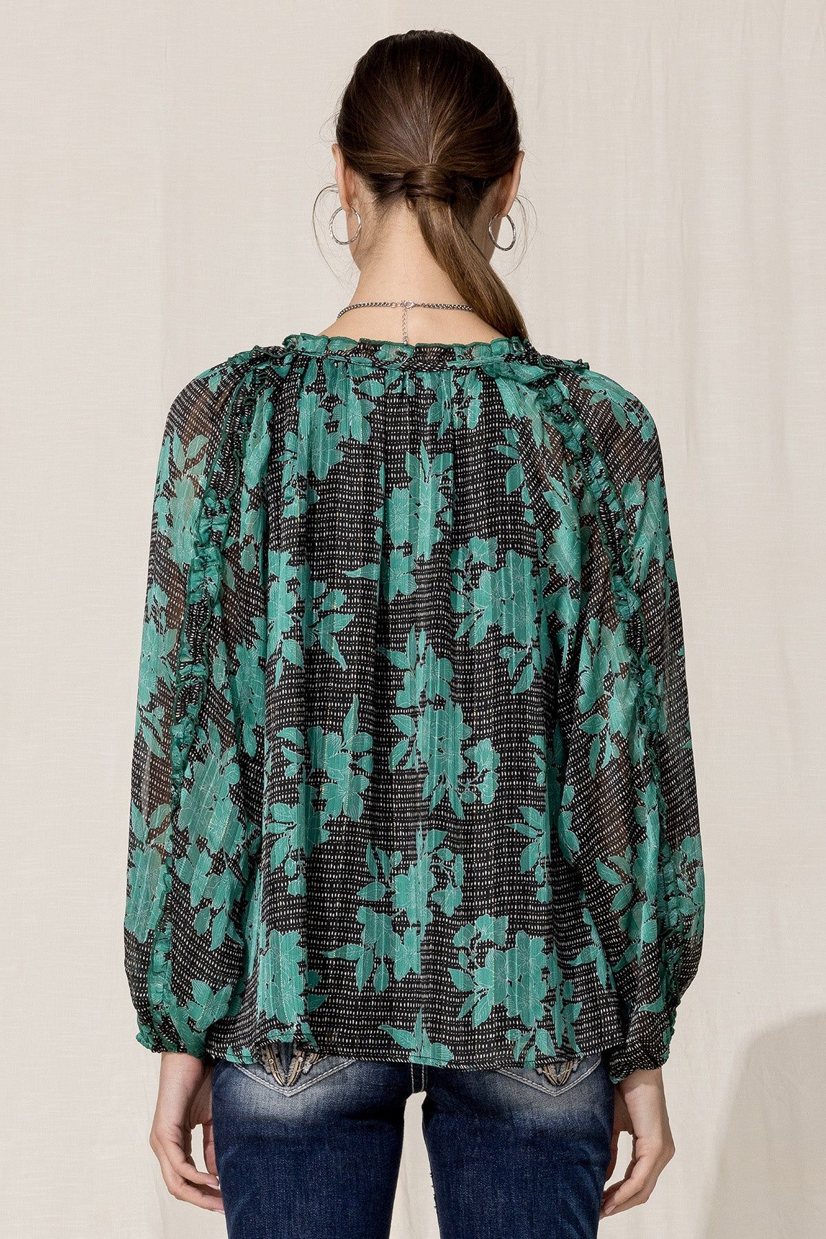 Floral Print Blouse sold by Miss Me product image thumbnail 3