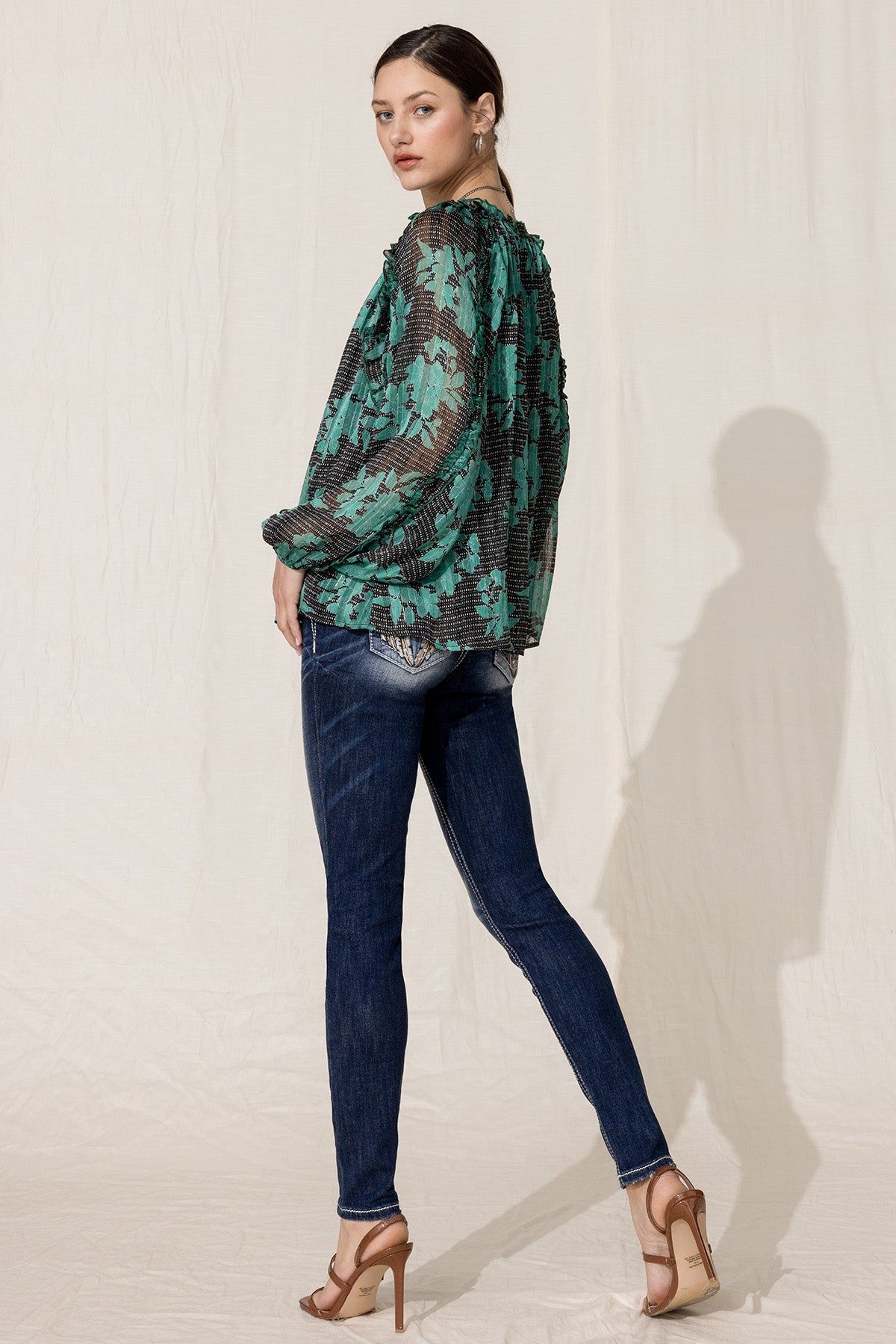 Floral Print Blouse sold by Miss Me product image thumbnail 5