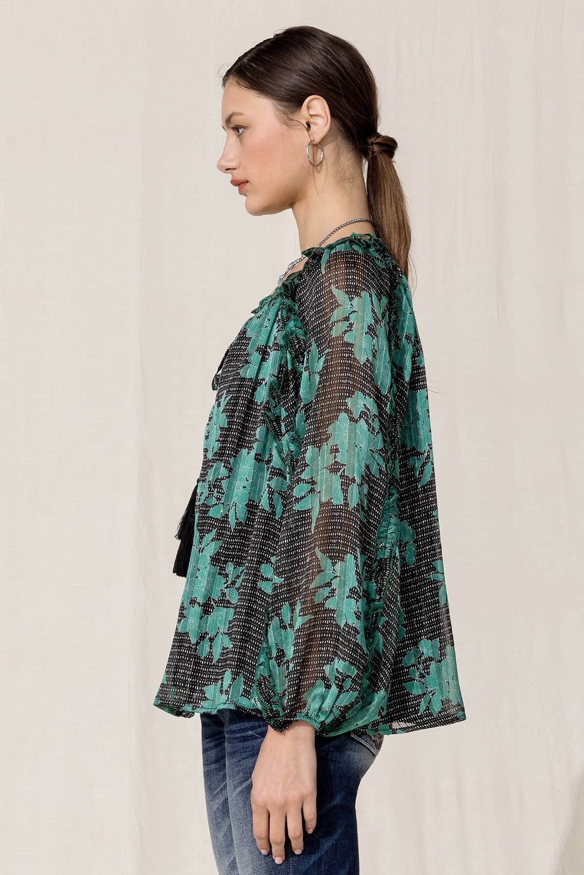 Floral Print Blouse sold by Miss Me product image thumbnail 4