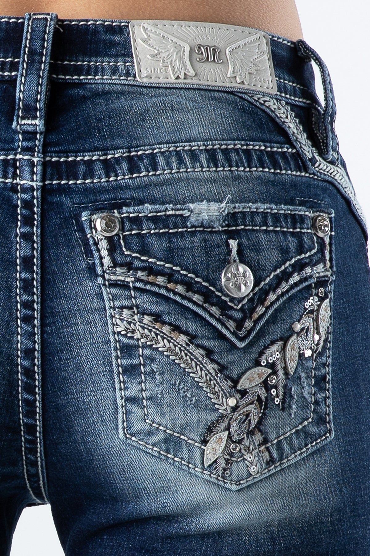 Sequin Leaves Bootcut sold by Miss Me product image thumbnail 4