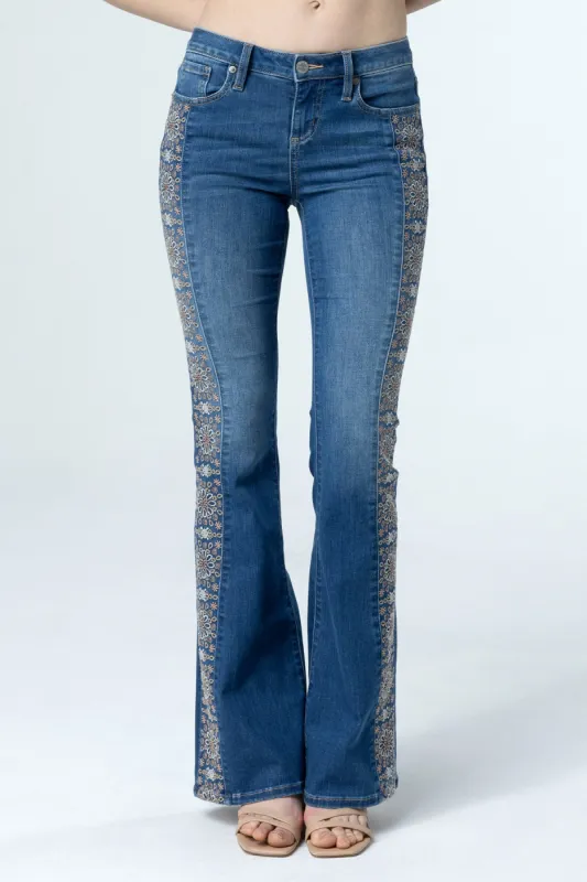 Towering Floral Flare Jeans sold by Miss Me