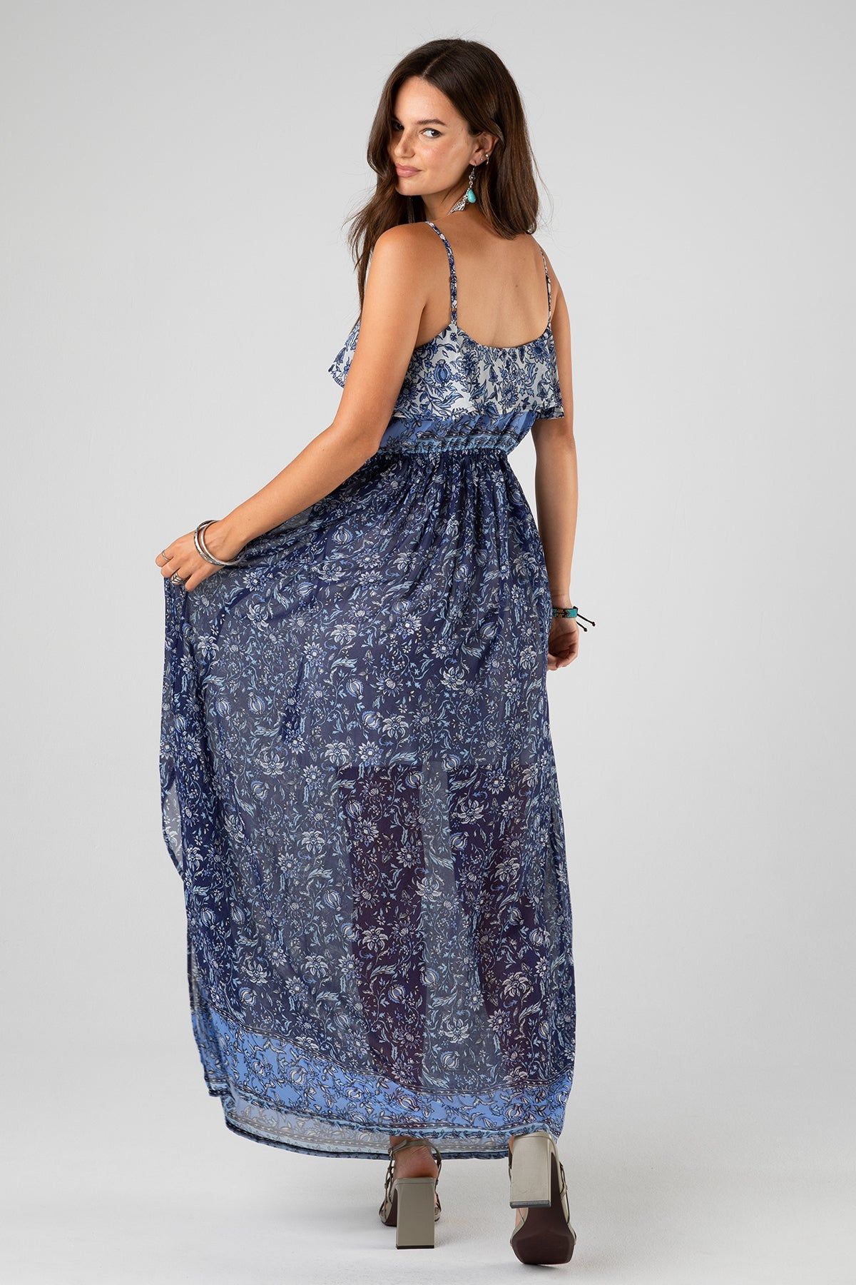 Ruffle Print Maxi Dress sold by Miss Me product image thumbnail 5