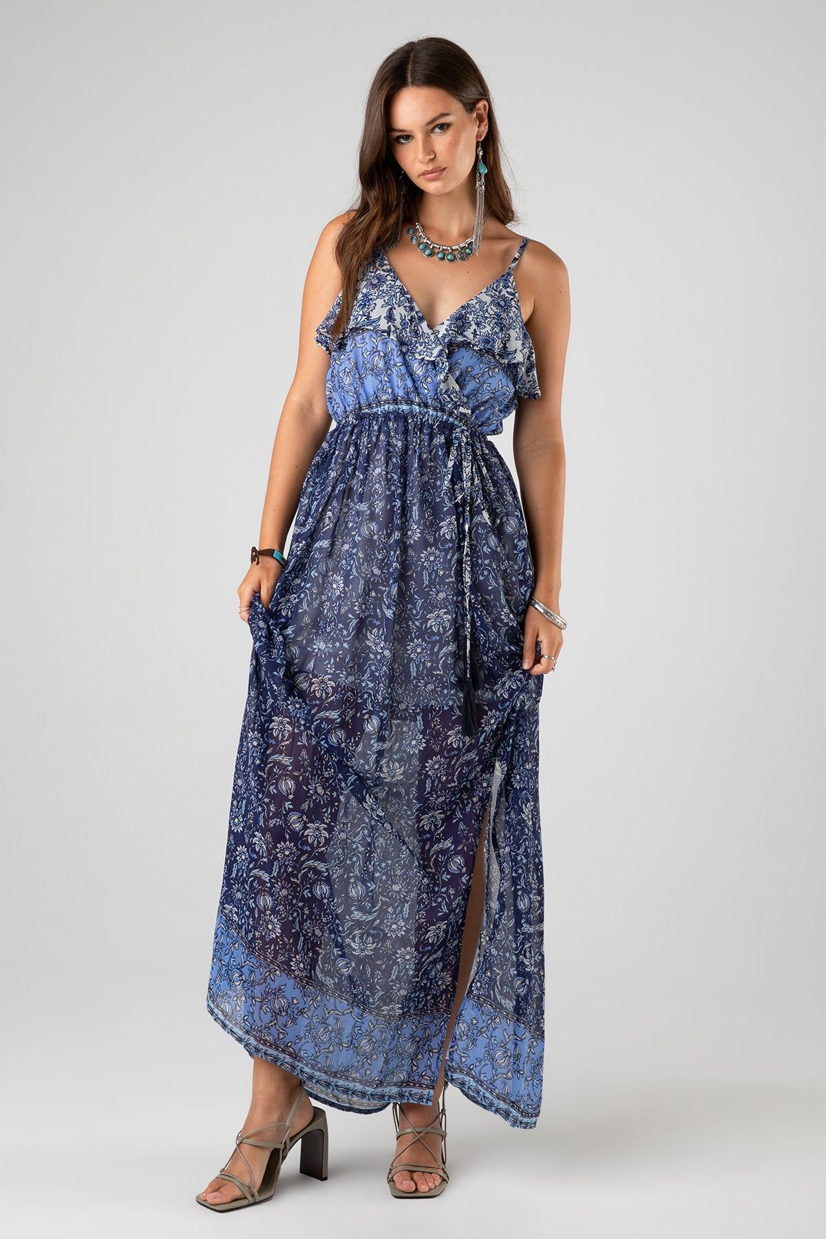 Ruffle Print Maxi Dress sold by Miss Me product image thumbnail 2