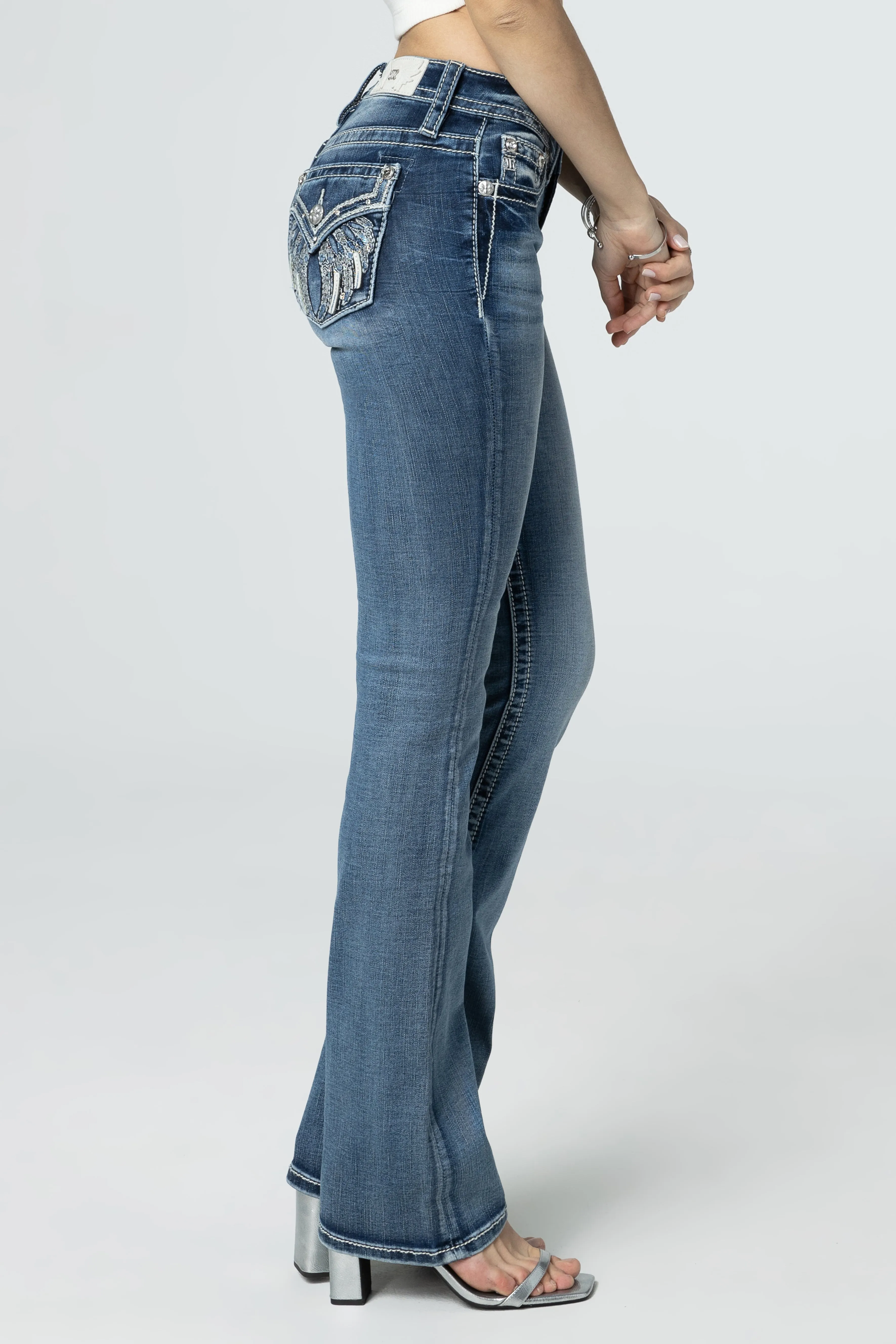 Silver Angel Down Wings Bootcut Jeans sold by Miss Me product image thumbnail 3