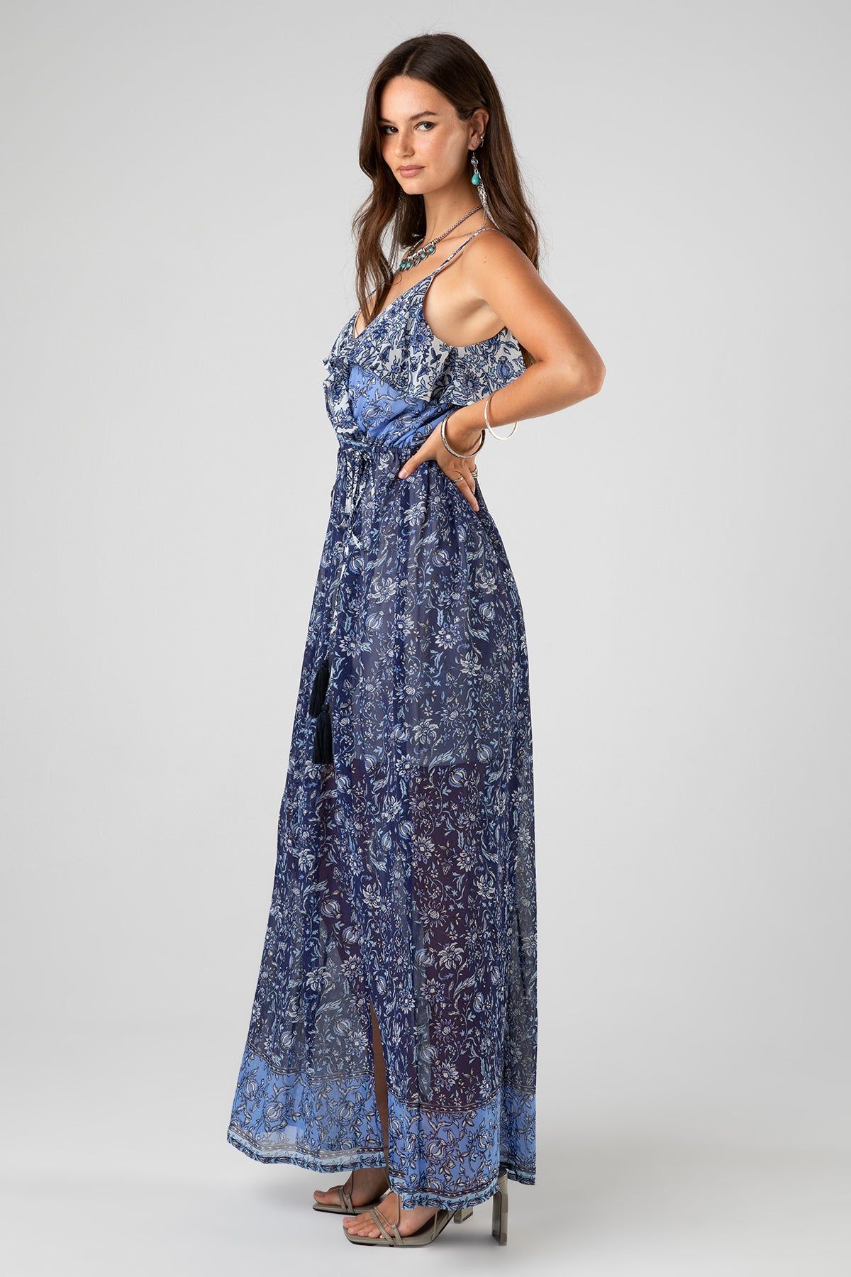 Ruffle Print Maxi Dress sold by Miss Me product image thumbnail 4