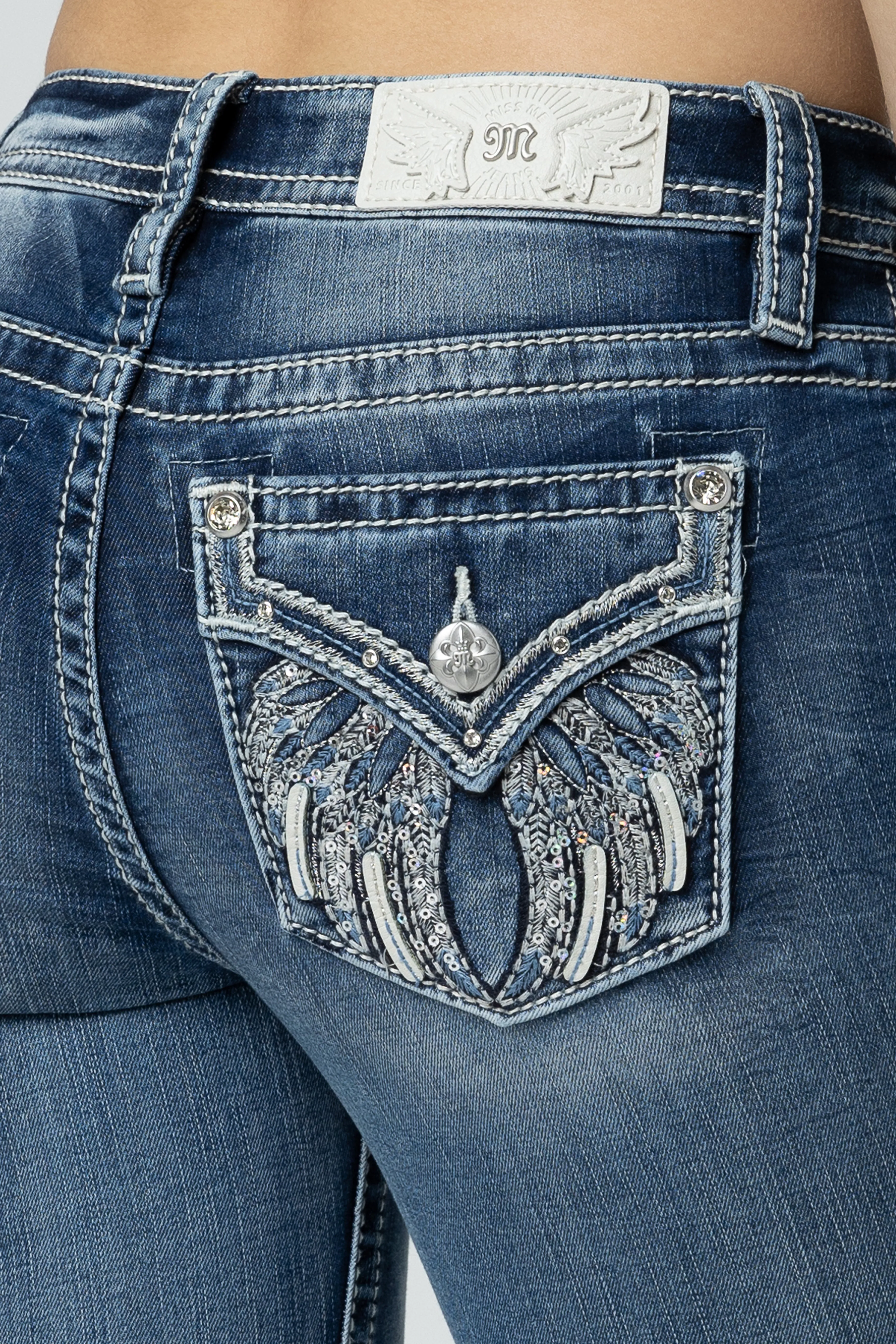 Silver Angel Down Wings Bootcut Jeans sold by Miss Me product image thumbnail 4