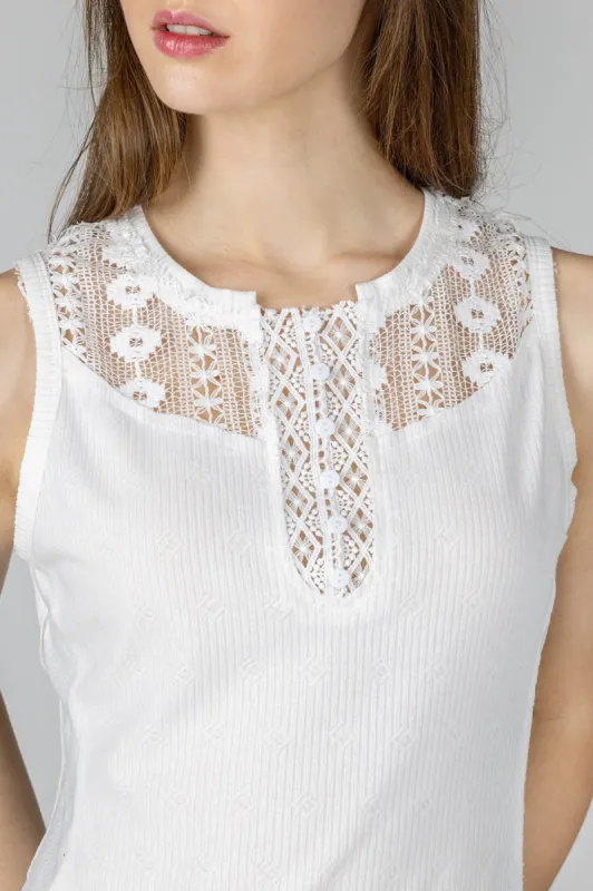 Crochet Button Down Tank sold by Miss Me