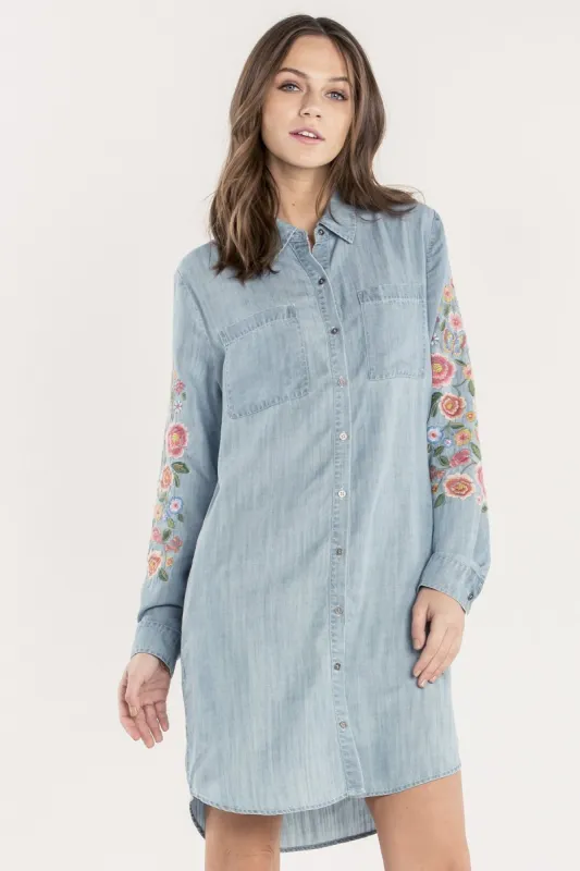 Floral Flourish Denim Dress sold by Miss Me