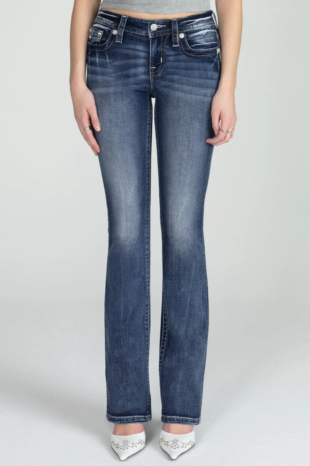 Fleur De Lis Turquoise Denim sold by Miss Me product image thumbnail 2