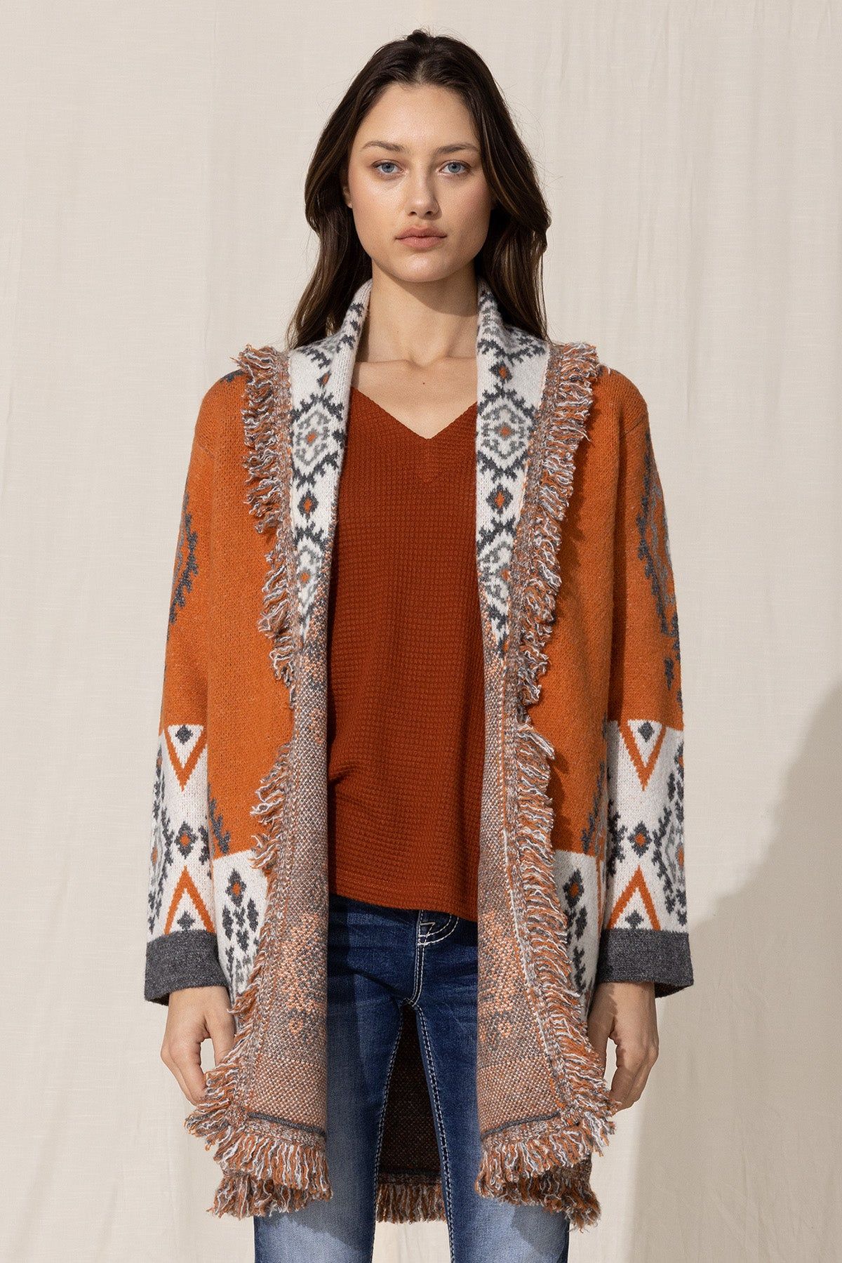 Aztec Fringe Cardigan sold by Miss Me product image thumbnail 5