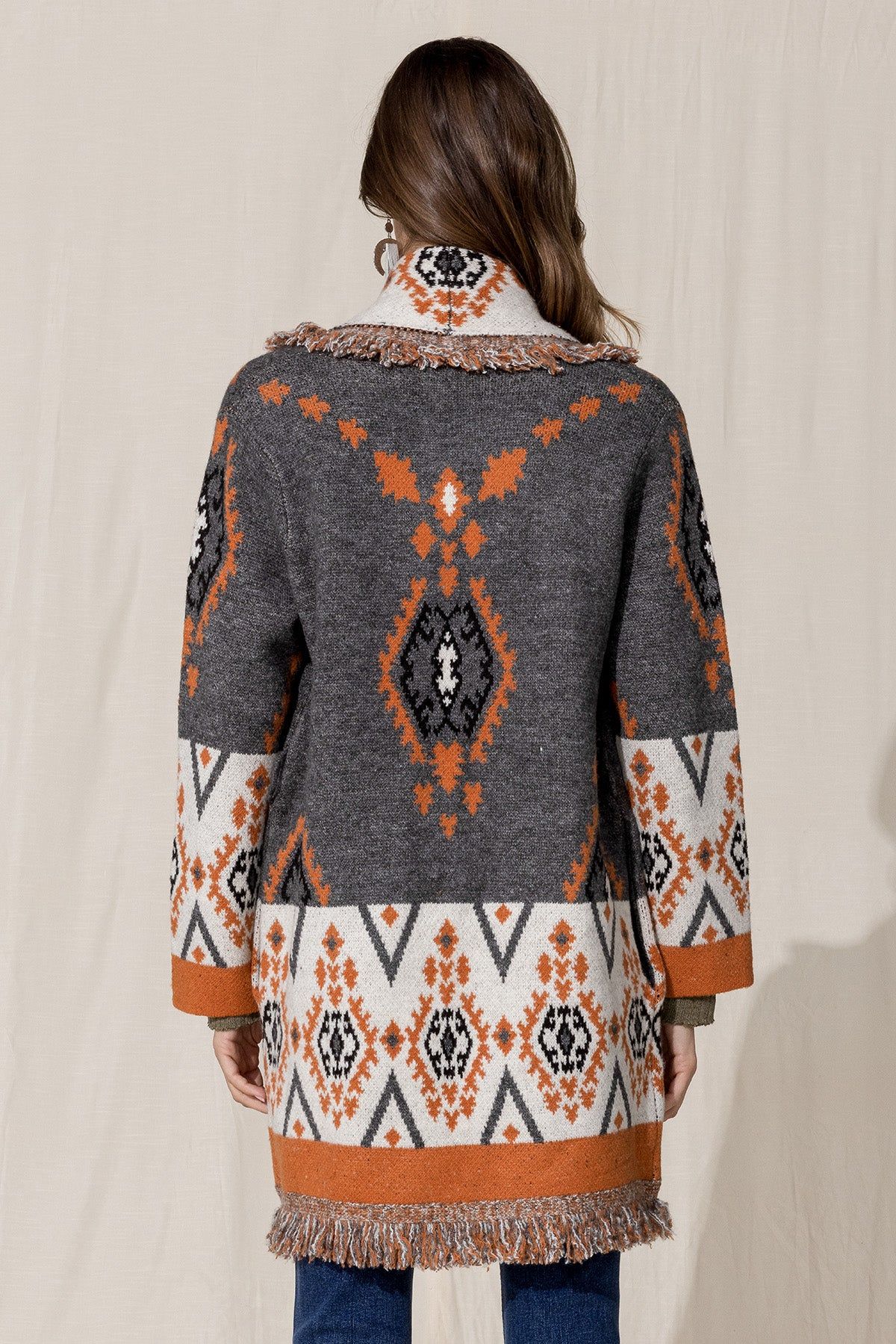 Aztec Fringe Cardigan sold by Miss Me product image thumbnail 2