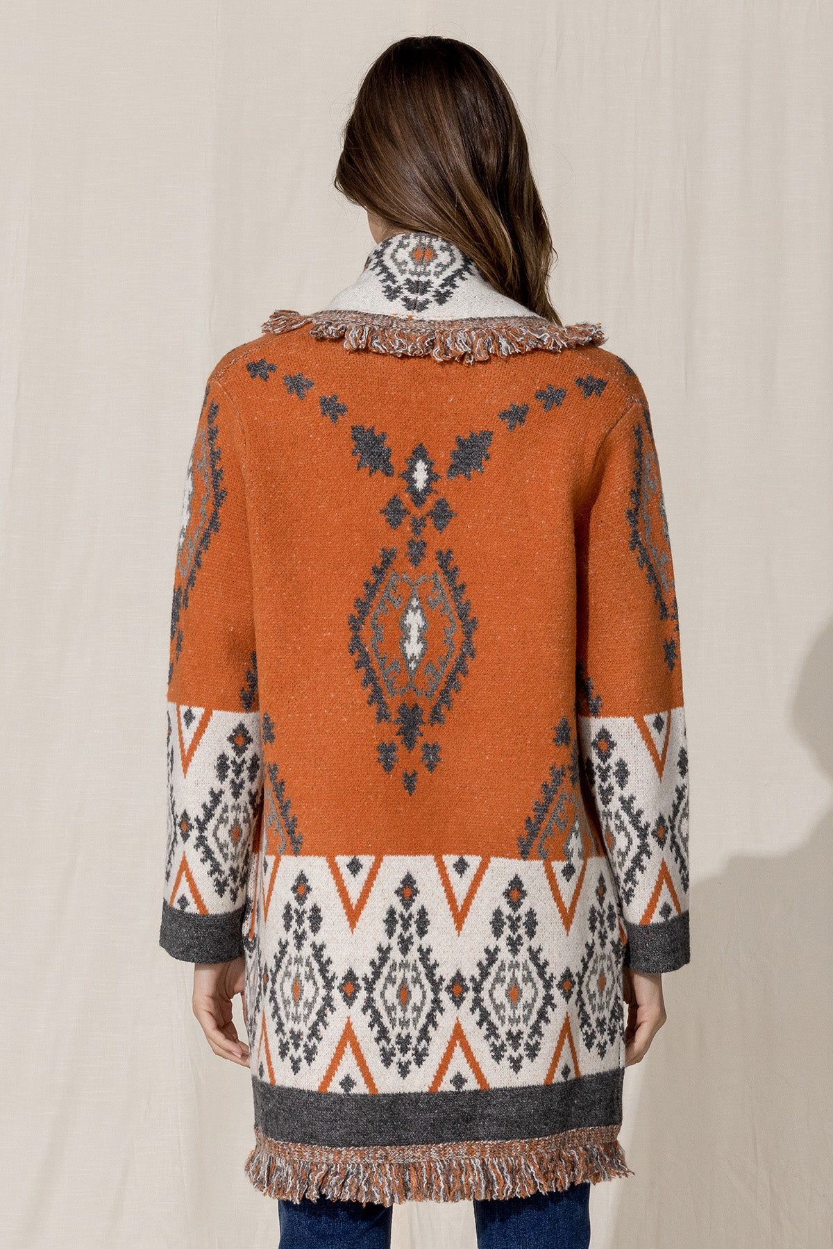 Aztec Fringe Cardigan sold by Miss Me product image thumbnail 6