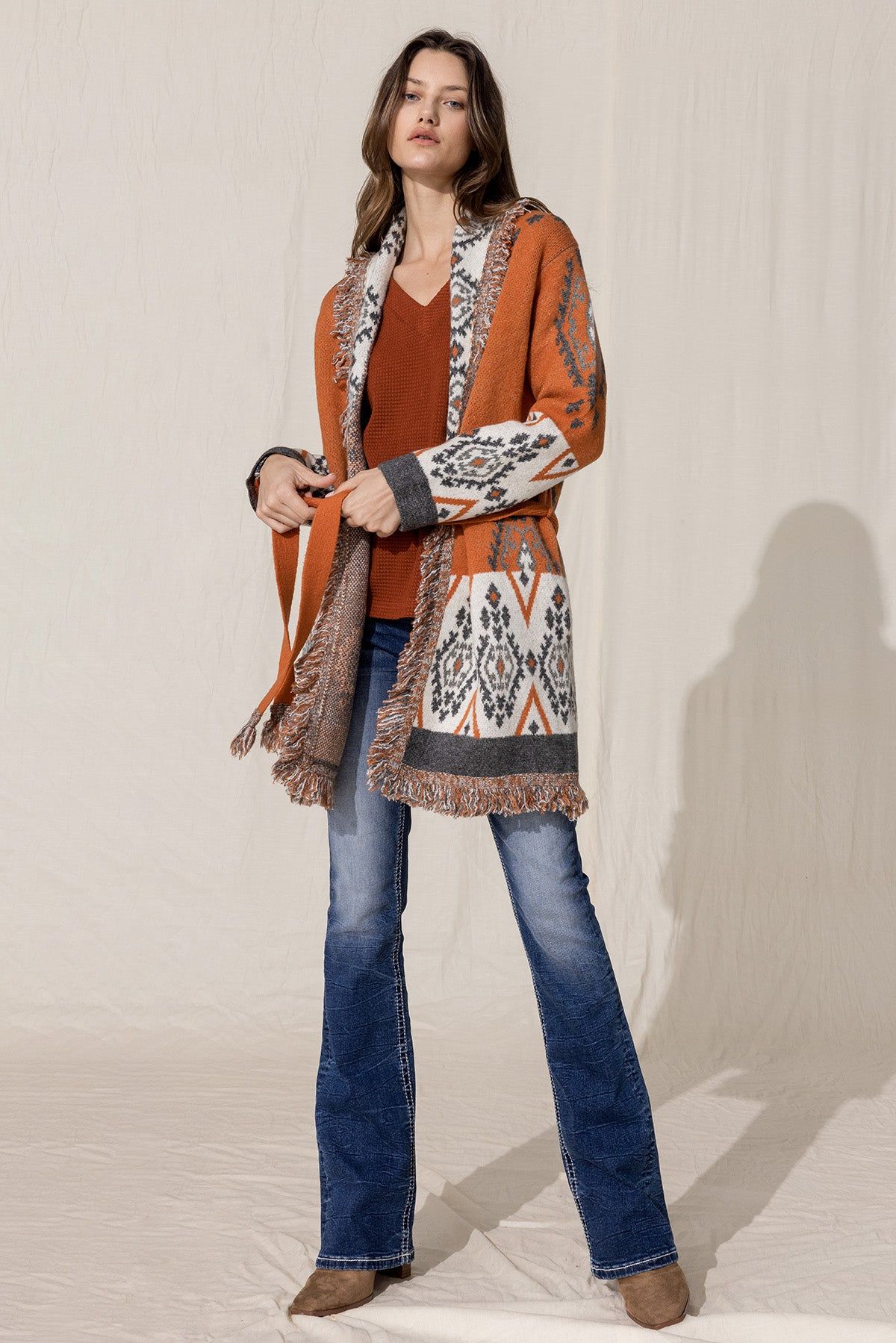 Aztec Fringe Cardigan sold by Miss Me product image thumbnail 8