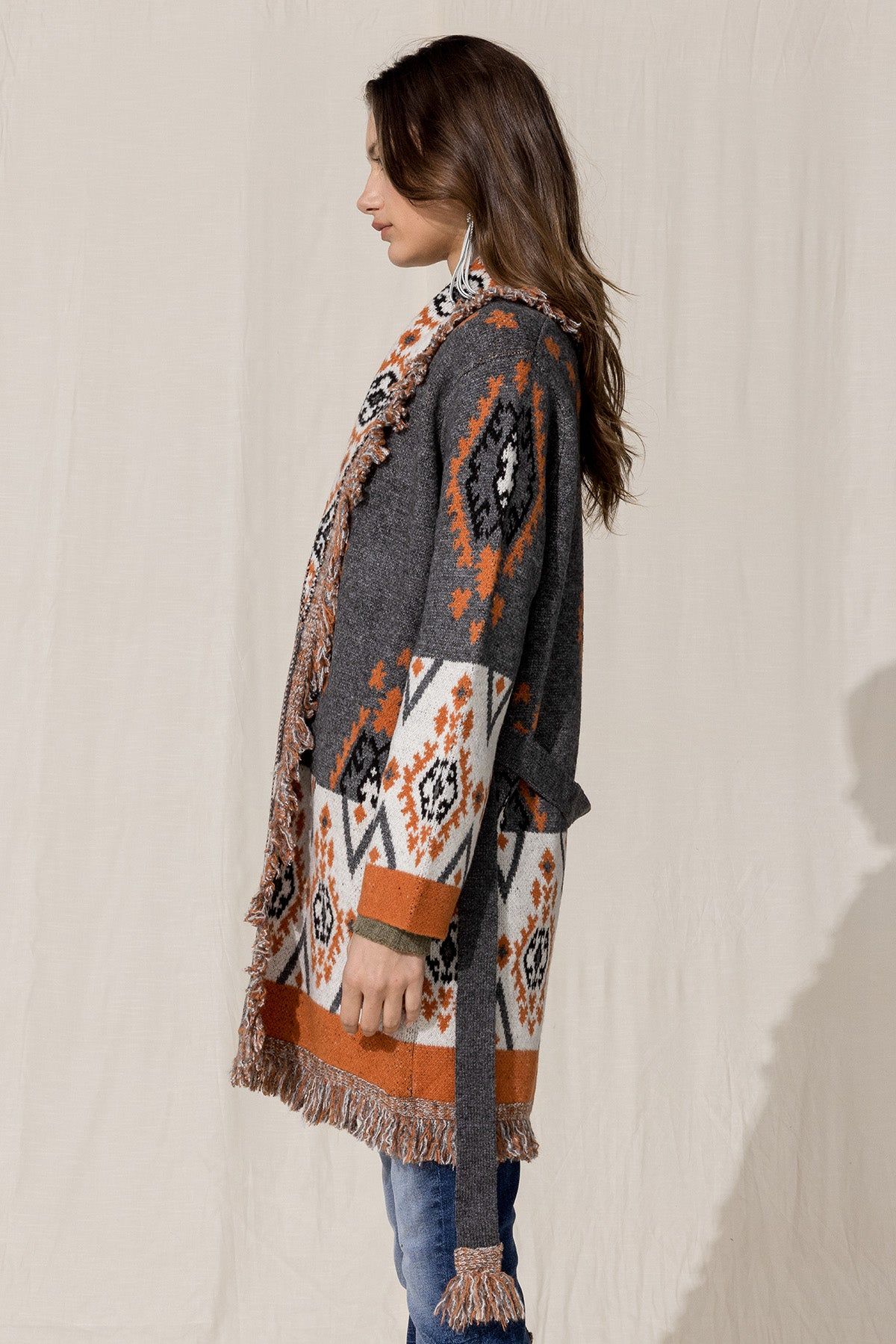 Aztec Fringe Cardigan sold by Miss Me product image thumbnail 3