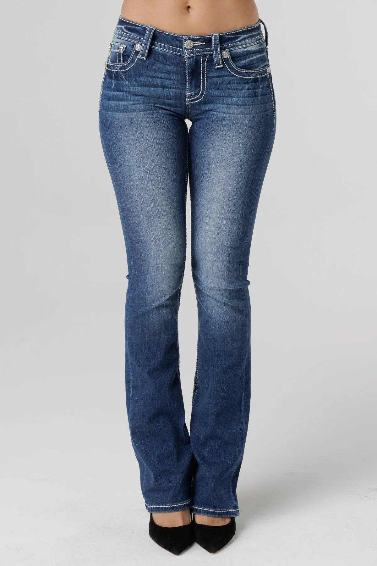 Stitched and Jaded Bootcut Jeans sold by Miss Me product image thumbnail 3