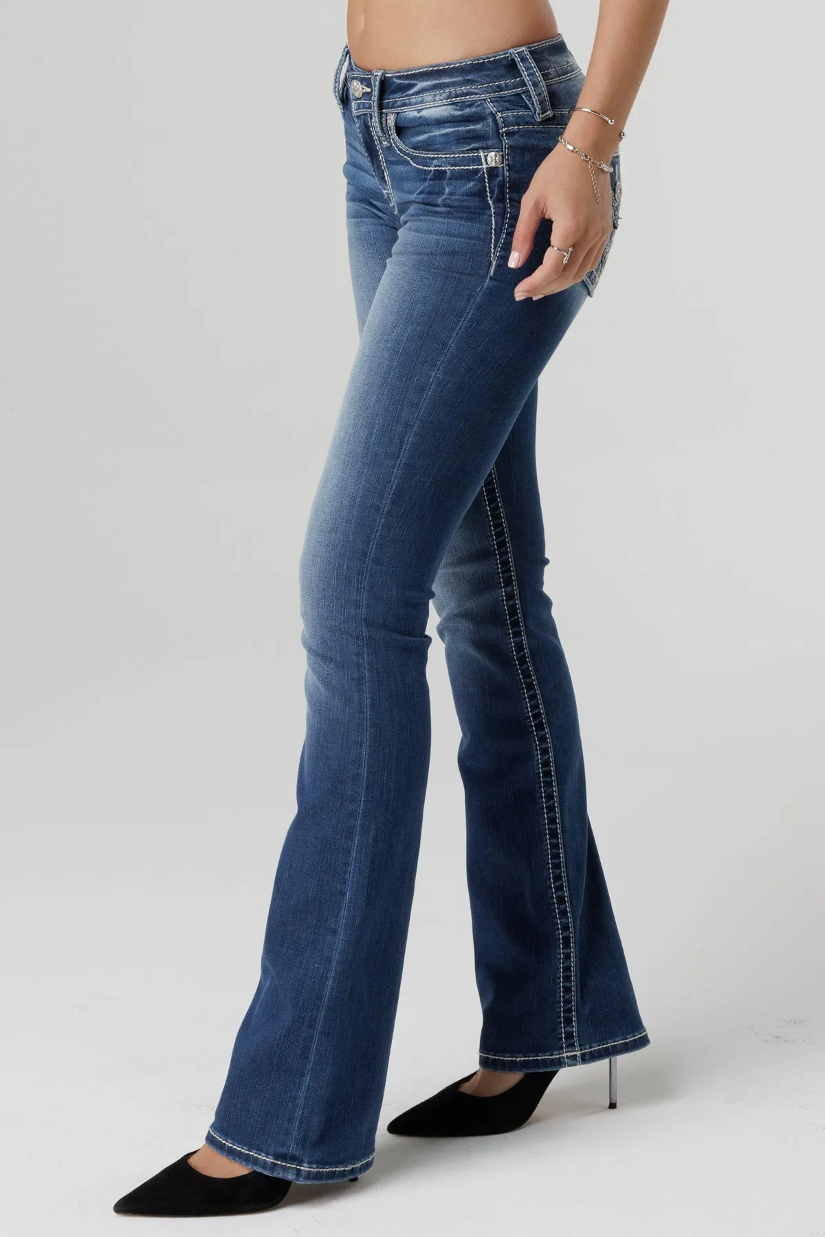 Stitched and Jaded Bootcut Jeans sold by Miss Me product image thumbnail 5