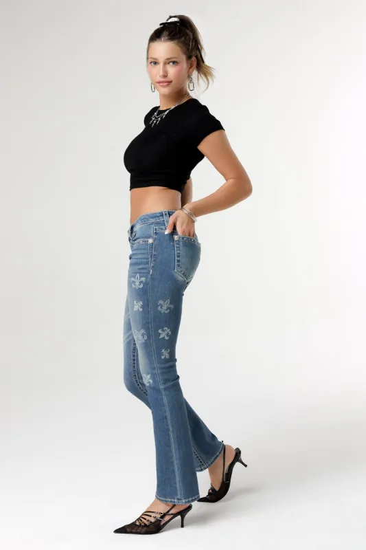 Scattered Fleur Slim Bootcut Jeans sold by Miss Me