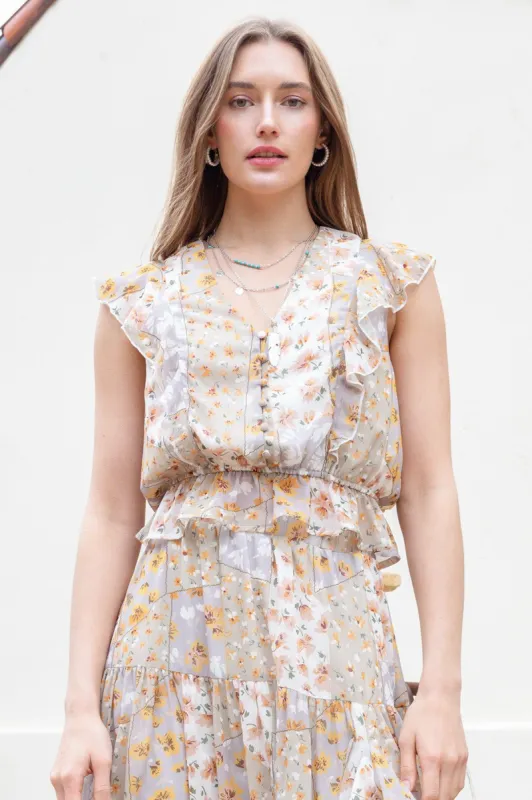 Multi Floral Printed Cropped Top sold by Miss Me