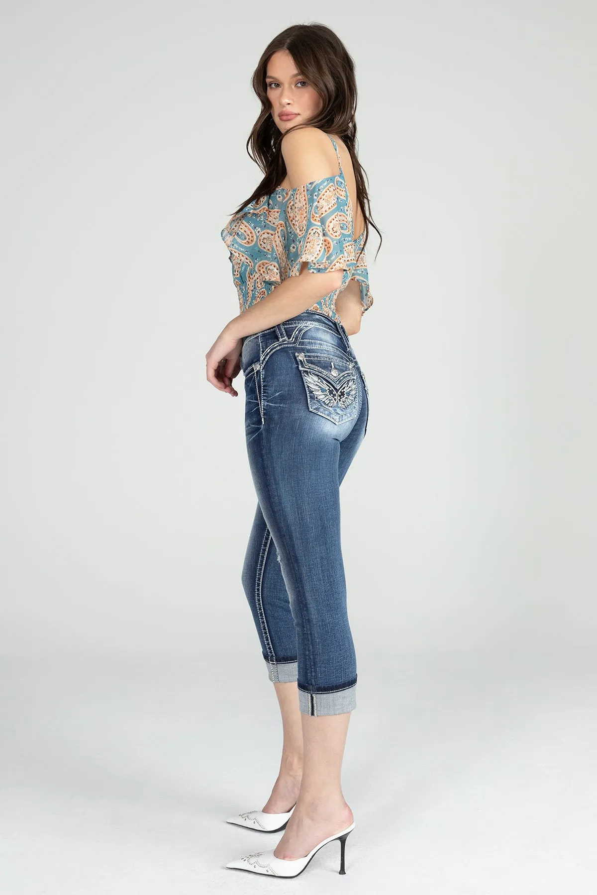 Bold Wing Capri sold by Miss Me