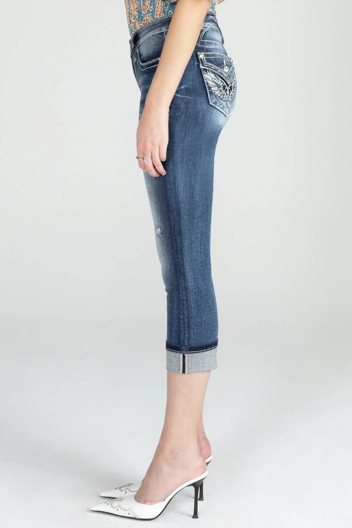 Bold Wing Capri sold by Miss Me product image thumbnail 4