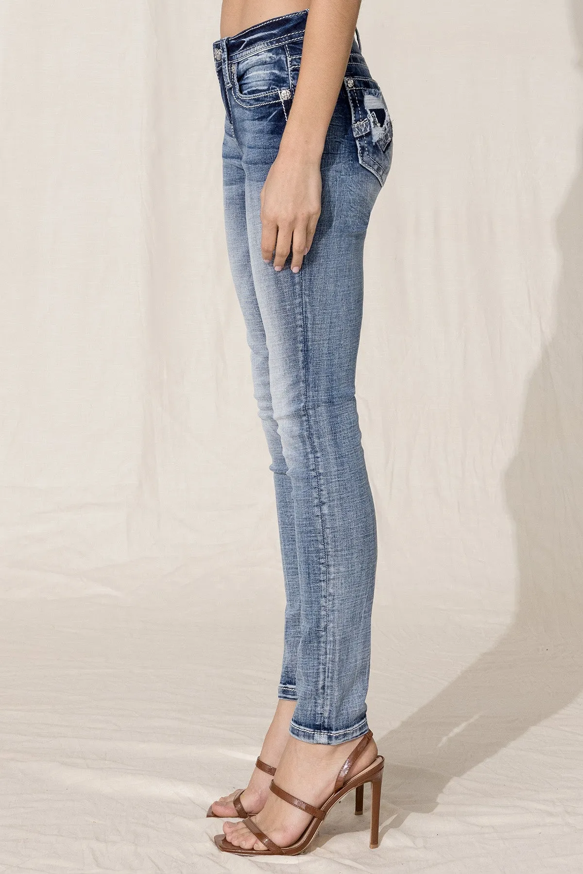 Modern Blowout Logo Skinny Jeans sold by Miss Me product image thumbnail 3