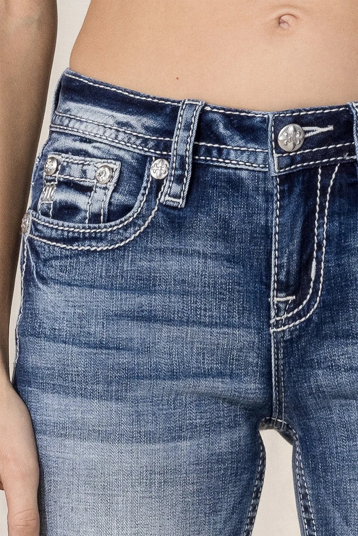 Modern Blowout Logo Skinny Jeans sold by Miss Me product image thumbnail 5