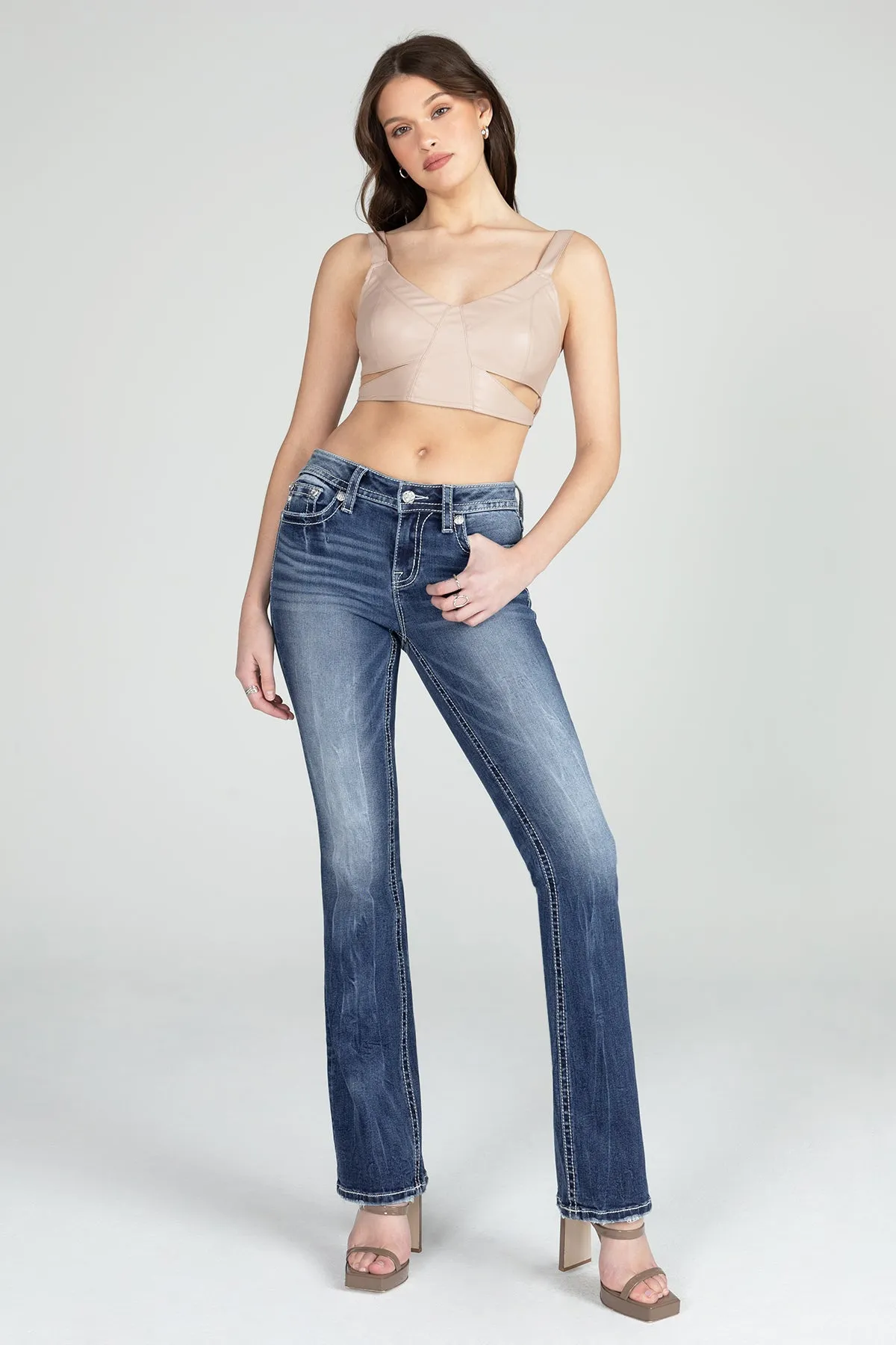 Geometric Braid Cross Stitch Bootcut Denim sold by Miss Me product image thumbnail 5