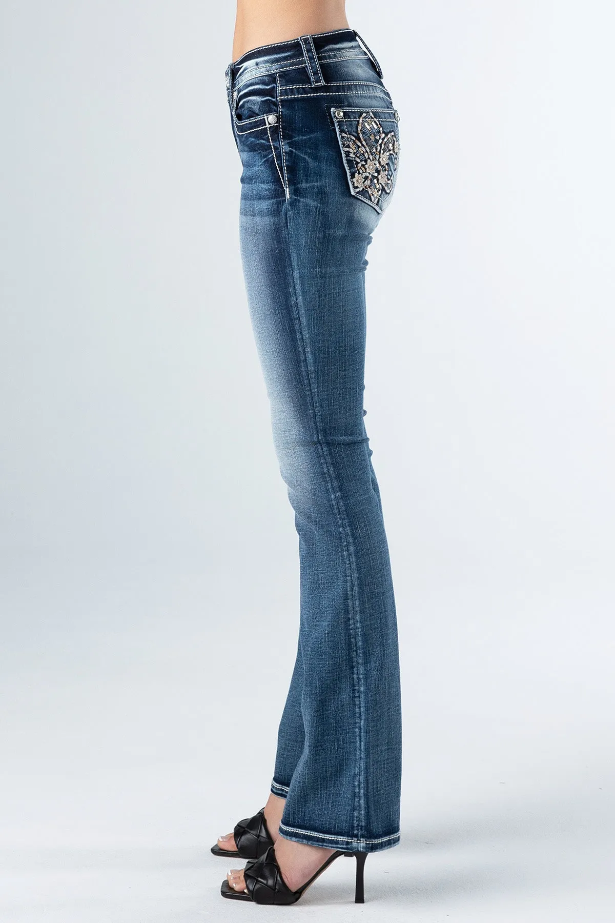 Fleur De Lis Flower Denim sold by Miss Me product image thumbnail 3
