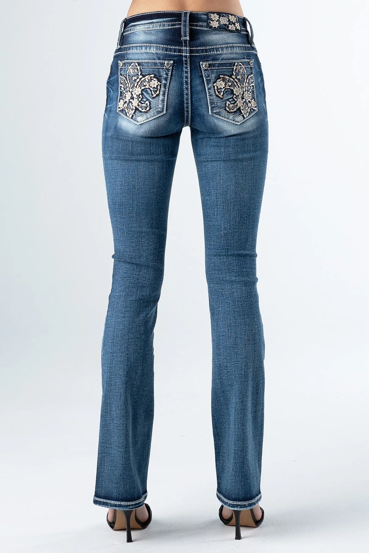 Fleur De Lis Flower Denim sold by Miss Me product image thumbnail 5